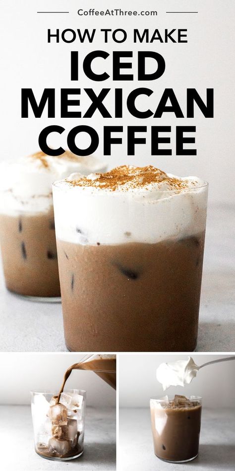 Mexican Coffee Recipe, Mexican Mocha, Superfood Smoothies, Nespresso Recipes, Cold Brew Coffee Recipe, Cold Coffee Recipes, Mexican Coffee, Iced Coffee Drinks, Easy Coffee Recipes