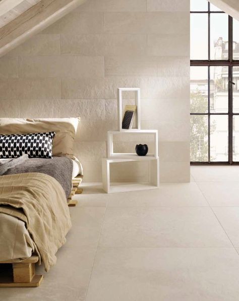 Stowe Porcelain Tile - Avorio White Tiles Bedroom, Bedroom Tiles Floor Ideas, Bedroom Tiles Floor, Bedroom Floor Tiles, Tiles For Bedroom, Bedroom Tile, Tiles Living Room, Tile Floor Living Room, Luxury Bedrooms