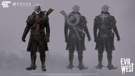 ArtStation - Edgar Gravenor - Evil West Fallout Guy, Evil West, Moon Hunters, Fox Hunter, Blood Hunter, The Dark Tower, West Art, Robot Design, Creature Concept Art