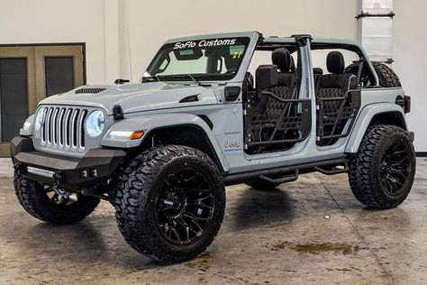 South Florida Customs on Instagram: "Did you know SoFlo Customs can transform Jeep 4xEs? Lift, rims, tires, interior, sidesteps, Halos and bumpers take this Wrangler from boring to badass #4xe #jeep4xe #jeepwrangler #customjeep #soflocustoms" Jeep Tires And Rims, Jeep Wrangler Custom Interior, Customized Jeep Wrangler, Cool Jeeps Wrangler, Jeep Wheels And Tires, Jeep Wrangler Rims, Jeep Upgrades, Jeep Wrangler Bumpers, Jeep Wrangler Custom