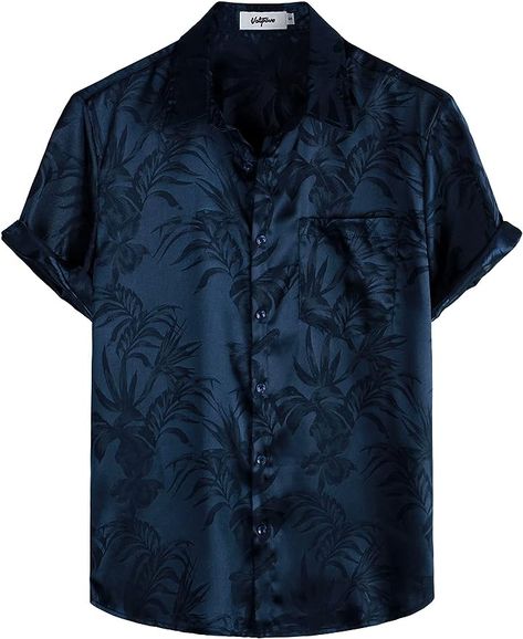 VATPAVE Mens Summer Jacquard Regular Fit Shirts Casual Button Down Short Sleeve Beach Tops with Pocket : Amazon.co.uk: Fashion Bachelorette Party Camping, Brazil Vibes, Office Workout, Cuban Shirts, Dope Outfits For Guys, Button Down Short Sleeve, Sunny Beach, Beach Tops, Men Fashion Casual Outfits