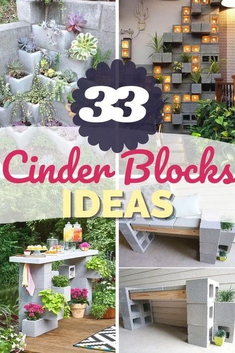 Cement Block Flower Bed, Cinder Block Gardens, Cinder Block Fence Ideas, Cinder Block Plant Stand, Decorative Cinder Blocks, Cinderblock Planter, Allotment Inspiration, Cinder Block Garden Wall, Cinder Block Projects