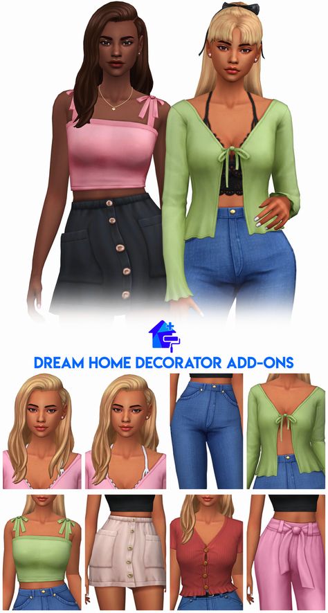 Dream Home Decorator Add On Set | Public Release 06-08 | aharris00britney on Patreon Sims 4 Cc Simstrouble Clothes, Dream Home Decorator Sims 4 Cc, Sims 4 Dream Home Decorator Cc, Maxis Match Cc Pack, Sims 4 Cc Maxis Match Patreon, Sims 4 Mm Clothes, Sims 4 Cc Sets Clothes, Maxis Match Patreon, Sims 4 Mm Cc Clothes