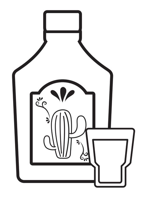 Tequila - Lol Coloring Pages Patron Tequila Tattoo, Tequila Bottle Drawing, Patron Tequila Logo, Tequila Illustration, Expensive Tequila, Lol Coloring Pages, Lol Coloring, Tequila Memes Funny, Most Expensive