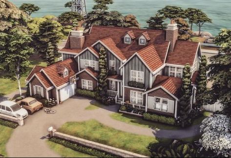 Sims 4 Copperdale Family House, Growing Together Sims 4 House, Copperdale House, Sims 4 House Inspiration, Sims 4 Mansion, Sims Design, Sims Lots, Small House Blueprints, Cottage Core House