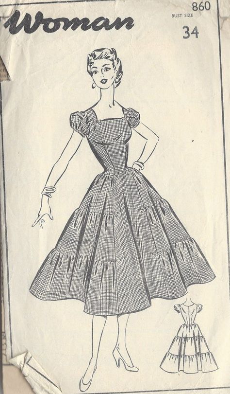 Retro Magazine, 1950s Sewing Patterns, Vintage Vogue Sewing Patterns, Sew In Weave, Scale Pattern, Vogue Sewing, Vogue Sewing Patterns, Motif Vintage, Couture Vintage