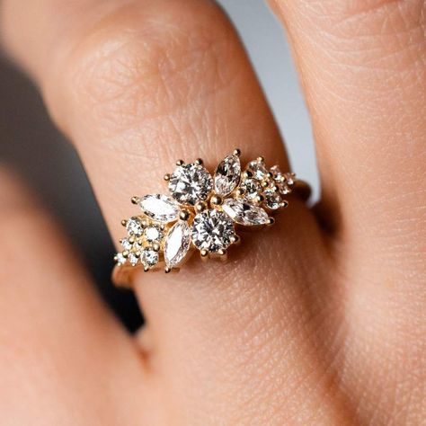 Marquise Cluster Ring, Vintage Cluster Ring, Cluster Diamond Ring, Local Eclectic, Future Engagement Rings, After Marriage, Rings Vintage, Cluster Engagement Ring, Dream Engagement Rings