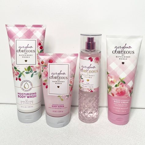 Gingham Gorgeous, Pink Strawberries, Peach Nectar, Bath N Body Works, Bath And Body Work, Pink Perfume, Bath And Body Works Perfume, Body Lotion Cream, Cream Body