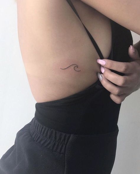 Tiny Wave Tattoo, Simple Tattoos For Women, 13 Tattoos, Wave Tattoo, Tattoo Prices, Cute Little Tattoos, Tattoo Girls, Waves Tattoo, Dainty Tattoos