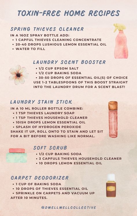 Spring Cleaning Tips, Hacks and DIY Recipes! - The Inspired Room Diy Detergent Laundry, Diy Cleaning Spray, Essential Oils For Laundry, Natural Cleaners Diy, Laundry Soap Recipe, Diy Detergent, Diy Room Spray, Scented Laundry Detergent, Spring Cleaning Tips