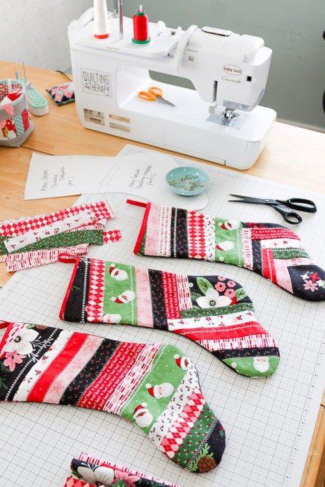 Easy Quilted Christmas Stocking Tutorial How To Make A Quilted Christmas Stocking, Quilted Christmas Socks, Free Quilted Christmas Stocking Pattern, Fabric Stocking Pattern, Quilt As You Go Christmas Stocking, Quilting Christmas Stocking, Fabric Christmas Stockings, Quilted Christmas Stockings Diy, Patchwork Stockings Christmas