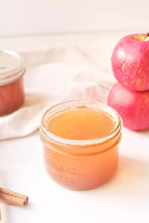 Low Sugar Apple Cider Jelly Recipe | Foodtalk Recipes Using Apple Cider, Apple Cider Jelly, Low Sugar Jam Recipes, Chex Snack Mix, Homemade Cinnamon Rolls Easy, High Acid Foods, Apple Cider Syrup, Low Sugar Jam, Red Wine Gravy