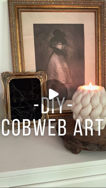 Mary Beth Wilhelm on Instagram: "This is NOT my idea. I do not know the original creator. It’s all over the internet but I always have fun recreating things. Easiest Halloween DIY ever. Cobweb Art 🖼️ 🕷️ 🕸️ All you need is black paper (I used velour), white spray paint, a frame, and a cobweb! No spiders were harmed in the making of this video." Cobweb Art, Halloween Paper Crafts, White Spray Paint, My Idea, Easy Diy Halloween, Halloween Paper, Fall Holidays, Food Decoration, Samhain