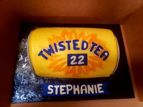 Twisted Tea Cake Ideas, Twisted Tea Birthday, Twisted Tea Cake, Twisted Tea Party, 21st Birthday Cake For Guys, Birthday Beer Cake, Trash Bash, Son Birthday Quotes, Kids Tea Party