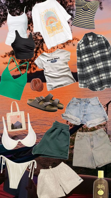 #lake #lakeday #outfitinpso #summer #outfits #clothes Cabin Outfit Summer, Lake Trip Outfits, Lake House Outfits, Lake Vacation Outfits, Lake Fits, Cottage Outfits, Lake Day Outfit, Lake Outfit Summer, Cabin Outfit