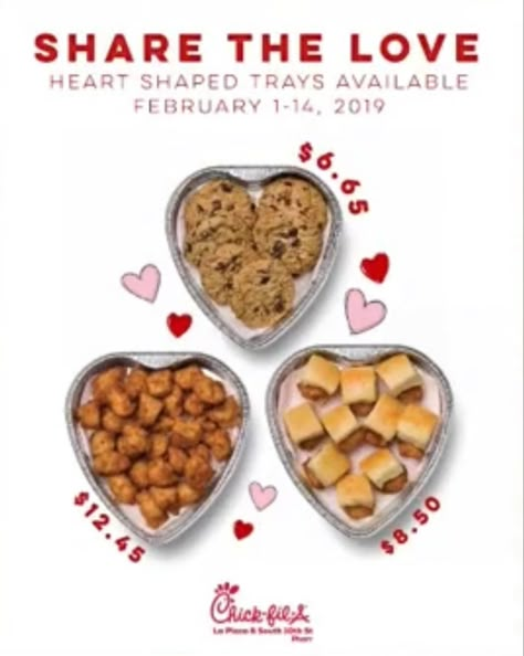 Chickfila Heart Trays, Chick Fil A Heart Tray, Chick Fil A Valentines, Chick Fa La, Valentines 2024, Feb 14th, Couples Stuff, 2024 Board, Breakfast Meals