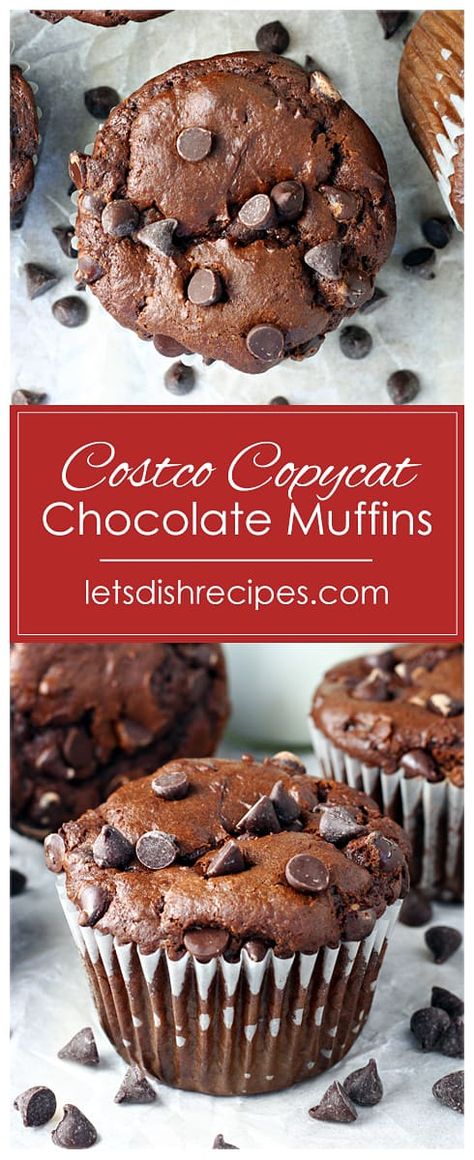 Giant Chocolate Chip Muffins, Costco Double Chocolate Chip Muffins, Costco Chocolate Chip Muffins, Giant Muffins Recipe, Costco Chocolate Muffins, Gourmet Muffins, Giant Muffins, Costco Muffin Recipe, Chocolate Muffins Moist