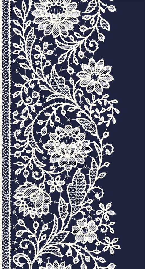 Digital Lace Border, Beautiful Flower Drawings, Color Drawing Art, Print Design Art, Textile Prints Design, Border Embroidery Designs, Couture Sewing Techniques, Border Embroidery, Embroidery Works