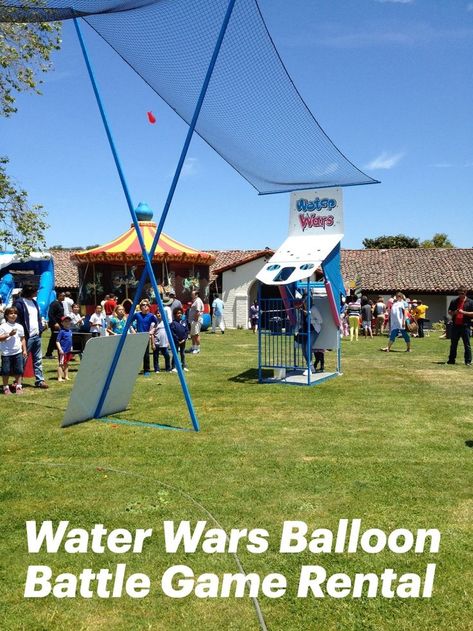 Water Wars Balloon Battle Game Rental from Let's Party Salinas. Drop a water balloon into catapult; pull down the handle, aim and fire with this Water Wars rental. #partyplanning #partygames #partyrentals #carnivalrentals #carnivalgames #watergames #summer Water Wars, Indoor Party Games, Outdoor Party Games, Summer Fest, Water Games, Adult Party Games, Battle Games, Carnival Games, Water Balloons