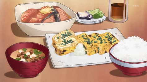 Itadakimasu: Main Course Photoset | puddingdesu Food In Anime, Japanese Food Illustration, 귀여운 음식 그림, Food Artwork, Food Sketch, Cute Food Art, Anime Food, Think Food, Sweet Snacks Recipes