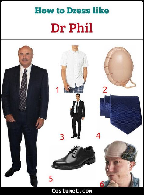 Dr. Phil Costume for Cosplay & Halloween 2021 Dr Phil Halloween Costume, Dr Phil And Steve Harvey Costume, P Diddy Costume, Bald Party Costumes, Bald Man Halloween Costume, Steve Harvey Halloween Costume, Dr Phil Costume, Bald Costume Ideas, Steve Harvey Costume