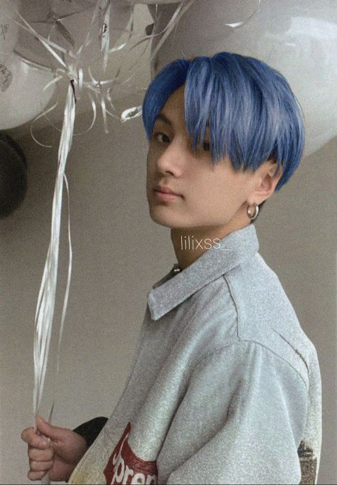 #bluehair #parkjay #jay #enhypen #engene #jaybluehair #kpop #enhypenjay Jay Enhypen Blue Hair, Jay Blue Hair, Jay Blue, Park Jay, Hybe Labels, Jay Enhypen, Blue Pin, Permed Hairstyles, New Hair Colors