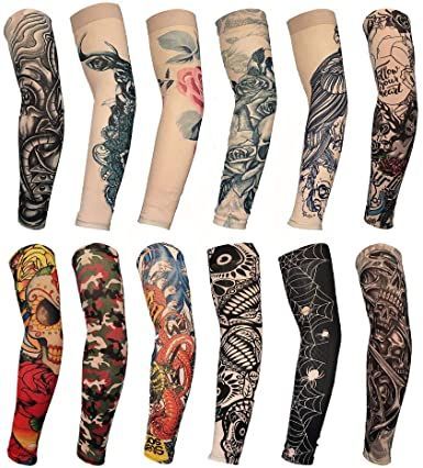 HOVEOX 12 Pcs Temporary Tattoo Sleeves Set Body Art Arm Stockings Protector Arts Fake Halloween Tattoo for Men Women Realistic Fake Tattoos, Fake Tattoo Sleeves, Feminine Tattoo Sleeves, Temporary Tattoo Sleeves, Custom Temporary Tattoos, Tattoo Sleeves, Tattoo For Son, Red Tattoos, Badass Tattoos