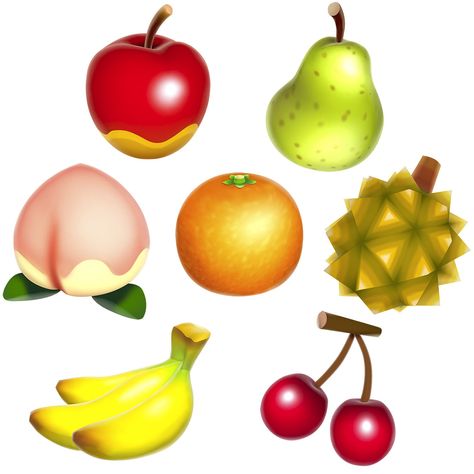 Proposer des fruits frais, en pâte d'amande, pâte de fruit... Fruit Names, Fruit List, Fruit Animals, Animal Crossing 3ds, Animal Crossing New Leaf, Animal Crossing Memes, Animal Crossing Characters, Types Of Fruit, Animal Crossing Pocket Camp