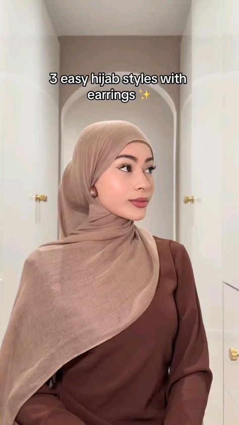 3 easy hijab styles with earring,hijab fashion inspiration, hijab fashion,hijabi girl, hijab girl, hijabi girl vedios, hijabi girl vedios style,hijab tutorial style,hijabi Outfit Kondangan Non Hijab, Ootd Kondangan Simple Hijab, Outfit Kondangan Simple, Easy Hijab Style, Hijab Styling, Hijab Turban Style, Simple Hijab Tutorial, Outfit Kondangan, Hijab Fashion Summer