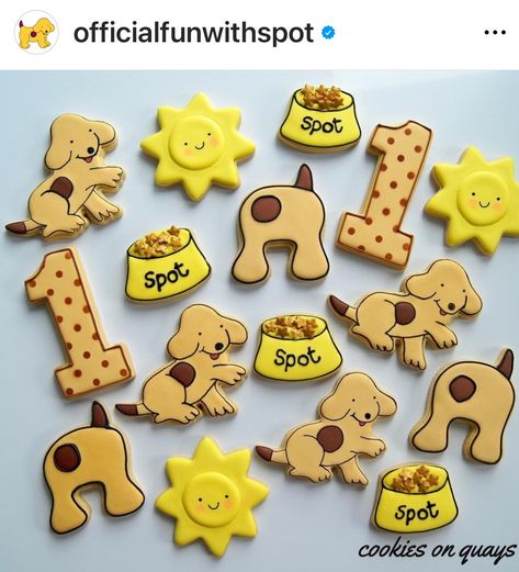 Spot Birthday Party, Spot The Dog Party, Spot The Dog Themed Birthday Party, Spot The Dog Birthday Party, Goldendoodle Theme Birthday Party, Dog Themed Second Birthday Party, Dog Themed Birthday Cookies, Dog Third Birthday Theme, Spot The Dog