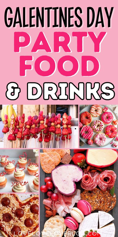 Galentines party food ideas, including brunch, dinner, desserts, and appetizers. Ideas For Girls Night, Galentines Party Ideas, Party Ideas For Girls, Galentines Party, Diy Valentine's Day, Party Food Ideas, Day Party, Party Food, Girls Night