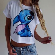 Cool! Cartoon Animals Printing T-shirt Top just $12.99 from ByGoods.com! I can't wait to get it! Lilo I Stitch, Lilo Y Stitch, Lilo Et Stitch, Stitch Shirt, Tumblr Outfits, Lilo Stitch, Disney Stitch, Ladies Tee Shirts, Disney Shirts