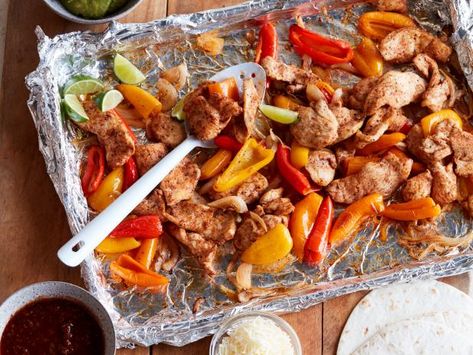 Sheet Pan Chicken Fajitas Recipe | Food Network Kitchen | Food Network Chicken Fajita Recipe, Sheet Pan Suppers, Sheet Pan Chicken, Pan Chicken Fajitas, Healthy Weeknight Meals, Chicken Fajita, Fajita Recipe, Pan Chicken, Pan Recipes