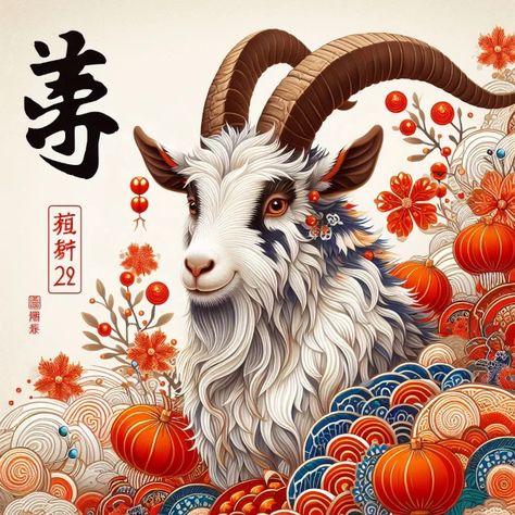 Chinese Astrology Forecast for the Year of the Goat 2024 Year Of The Goat, The Chinese Zodiac, Chinese Zodiac Goat Tattoo, Goat Illustration, Chinese Zodiac Ox Art, Year Of The Goat Chinese Zodiac, 12 Zodiac Animals Chinese New Years, Year Of The Dog Chinese Zodiac, Chinese Lunar Calendar