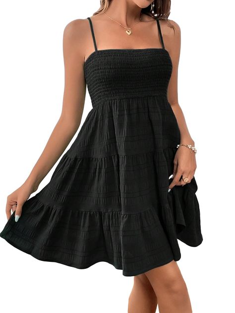 Styling Dresses, Black Summer Dress, Womens Beach Dresses, Gaun Fashion, Textured Dress, Pleated Shorts, American People, Vestido Casual, Sleeveless Mini Dress