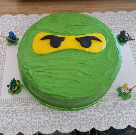 Made a Ninjago Birthday Cake for my lil Nephew! So easy to make... Ninja Bday Cake, Easy Ninjago Birthday Cake, Ninjago Cake Easy, Ninja Cake Ideas Boys, Ninja Cake Ideas, Ninjago Birthday Party Cake, Ninjago Cake Ideas, Ninja Go Cake, Ninja Lego Cake