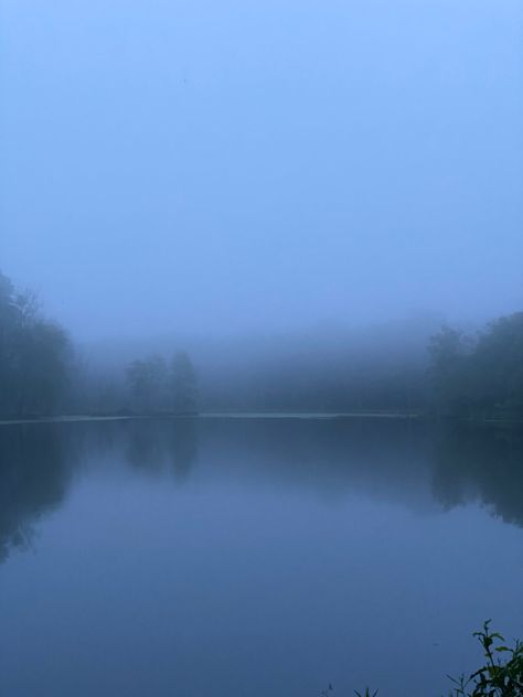 Lagoon Aesthetic Dark, Blue Foggy Aesthetic, Twilight Hour Aesthetic, Foggy Lake Aesthetic, Foggy Blue Aesthetic, Blue Fog Aesthetic, Blue Lake Aesthetic, Fog Aesthetic Dark, Frozen Lake Aesthetic