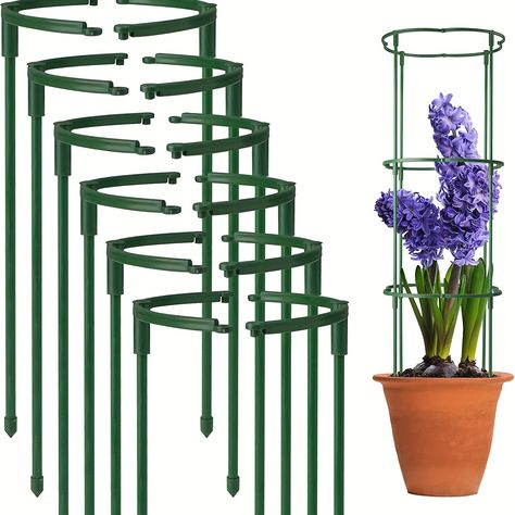 12/20pcs Adjustable Plant Support Stakes - Perfect for Tomato, Monstera, Peony, Hydrangea & More! Hydrangea Climbing, Queen Of The Night Plant, Tier Garden, Stackable Planters, Flower Support, Garden Plant Supports, Plant Cages, Plant Stakes, Tiered Garden