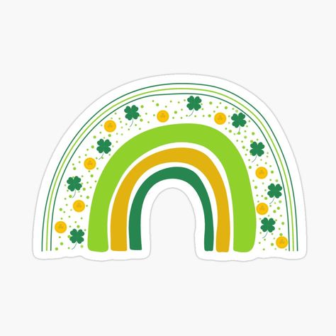 Get my art printed on awesome products. Support me at Redbubble #RBandME: https://www.redbubble.com/i/sticker/St-Patrick-s-Day-Rainbow-Shamrocks-and-Gold-Coins-by-SkyTastic/71029590.EJUG5?asc=u Day Stickers, Quirky Design, Fun Stickers, St Patrick’s Day, Gold Coins, St Patricks, St Patrick, St Patricks Day, Top Artists