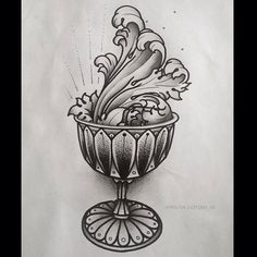 Cup Overflowing Tattoo, Chalice Drawing, Goblet Tattoo, Chalice Tattoo, Reference Tattoo, Tattoo Fixes, Karma Tattoo, Cup Tattoo, D Tattoo