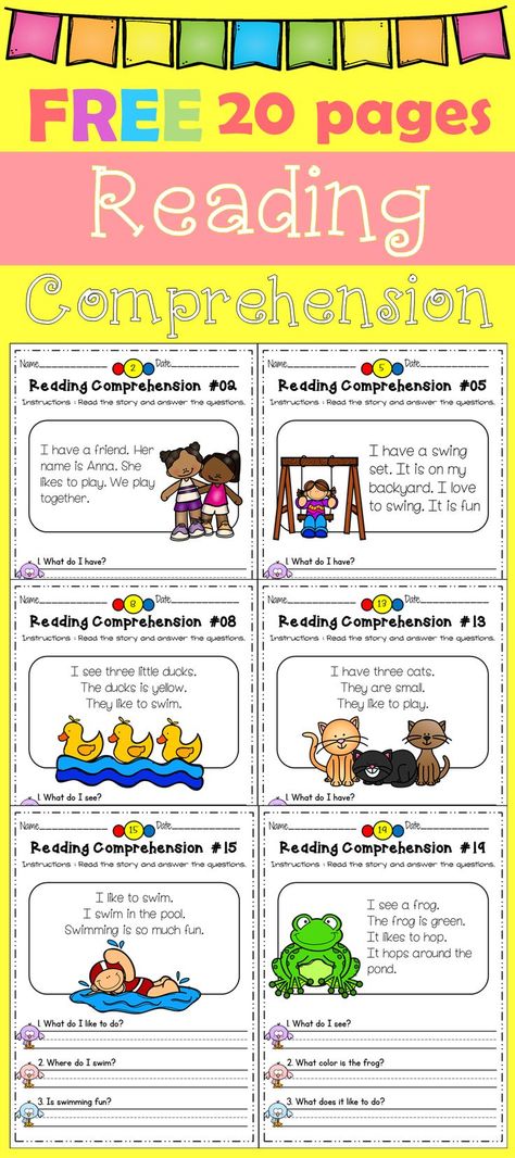 First Grade Reading Worksheets Free, Reading Comprehension For Kindergarten, Kindergarten Comprehension Worksheets, Reading Comprehension Kindergarten, Kindergarten Freebies, Kindergarten Reading Activities, First Grade Reading, Homeschool Kindergarten, Reading Comprehension Passages