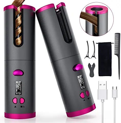 Travel Curling Iron, Rotating Curling Iron, Automatic Curling Iron, Automatic Hair Curler, Curling Hair With Wand, Medium Long Hair, Hair Iron, Beautiful Curls, Hair Curler