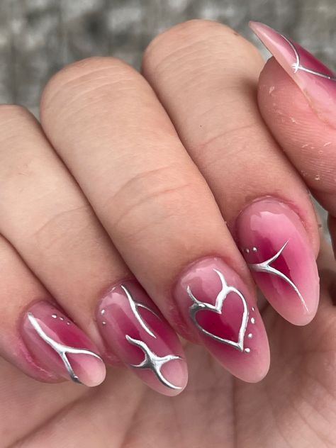 Gel French Manicure, Chrome Nails Designs, Wow Nails, Hello Nails, Romantic Nails, Subtle Nails, Simple Gel Nails, Not Talking, Stiletto Nails Designs