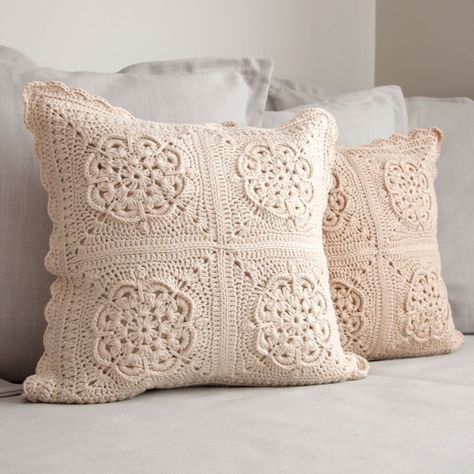 Boho Sofa, Crochet Cushion, Couch Pillow Covers, Beige Pillow, Floral Pillowcase, Crochet Pillow Cover, Floral Cushion Covers, Crochet Cushion Cover, Stylish Pillows