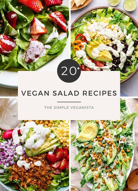 Raw Vegan Salad, Low Fat Vegetarian Recipes, Vegan Tortellini, Best Vegan Salads, High Carb Low Fat Vegan, Simple Veganista, Clean Eating Salad Recipes, Brunch Salad, Arugula Salad Recipes