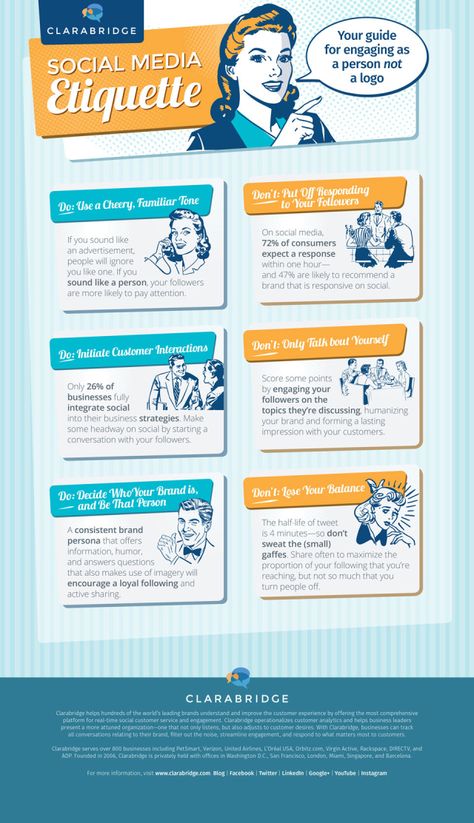 6 Dos & Don’ts for Engaging With Your Followers as a Person, Not a Logo.  #SocialMedia #Infographic Social Media Etiquette, Social Media Guide, Infographic Poster, Visual Marketing, Social Media Infographic, Infographic Marketing, Social Media Tool, Business Infographic, Social Media Site