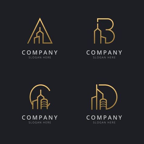 Construction Logo Design Ideas, Real Estate Logo Ideas, Build Logo, Building Logo Design, Property Logo Design, Roofing Logo, Online Logo Creator, Identity Card Design, Interior Design Template