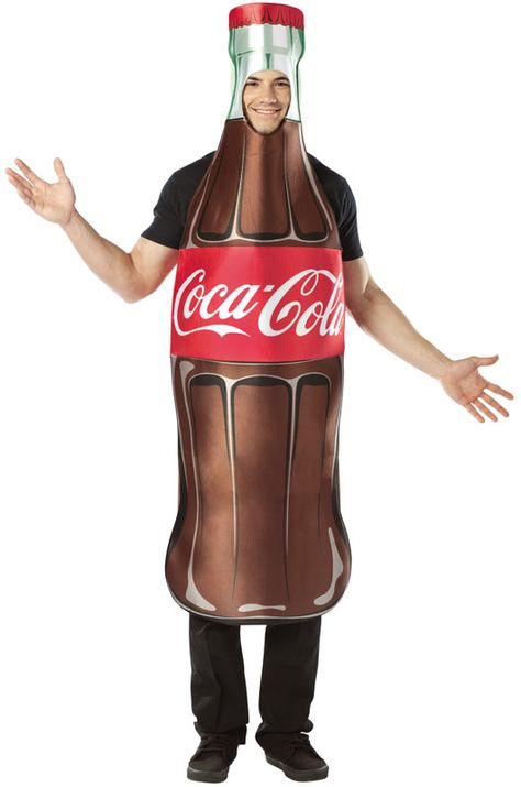 Coca Cola Coke Bottle Adult Costume - Pair with a Polar Bear Costume! $49.95 #costumes Coca Cola Costume, Bottle Costume, Food Halloween Costumes, Candy Costumes, Food Costumes, Cola Bottle, Black Halloween Dress, Bear Costume, Coke Cola