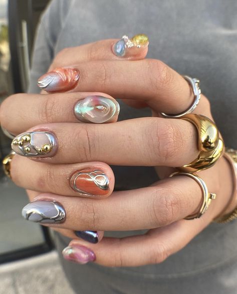 Eclectic Nails, Mens Nails, Colorful Nail, Her Nails, Pretty Gel Nails, Nail Jewelry, Minimalist Nails, Fire Nails, Dream Nails