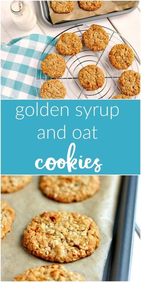 Golden Oat Cookies, Egg Free Biscuit Recipe, Oats Cookies Recipe Easy, Easy Biscuit Recipe Uk, Easy Biscuit Recipe Kids, Recipes With Golden Syrup, Hobnobs Recipe, Oat Cookie Recipes, Easy Oat Cookies